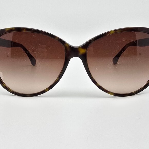 Chanel 5225-Q 714/3B Tortoise Brown Leather Frame Brown Lens Sunglasses w/ Case - Picture 2 of 15